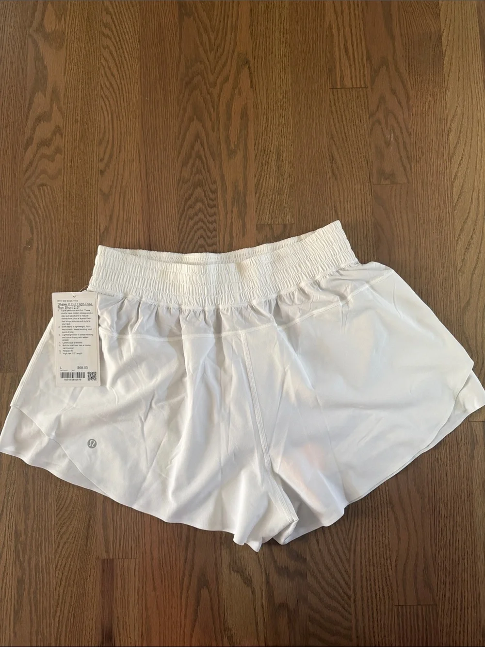 lululemon White Layered Run Shorts shake it out high-rise run short 2.5” NWT